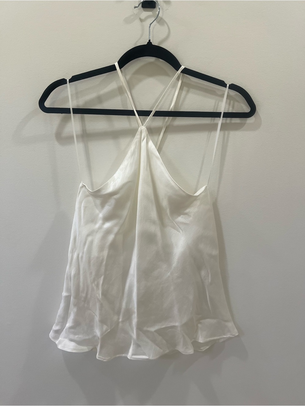Bershka Ivory Satin Strappy Cami
